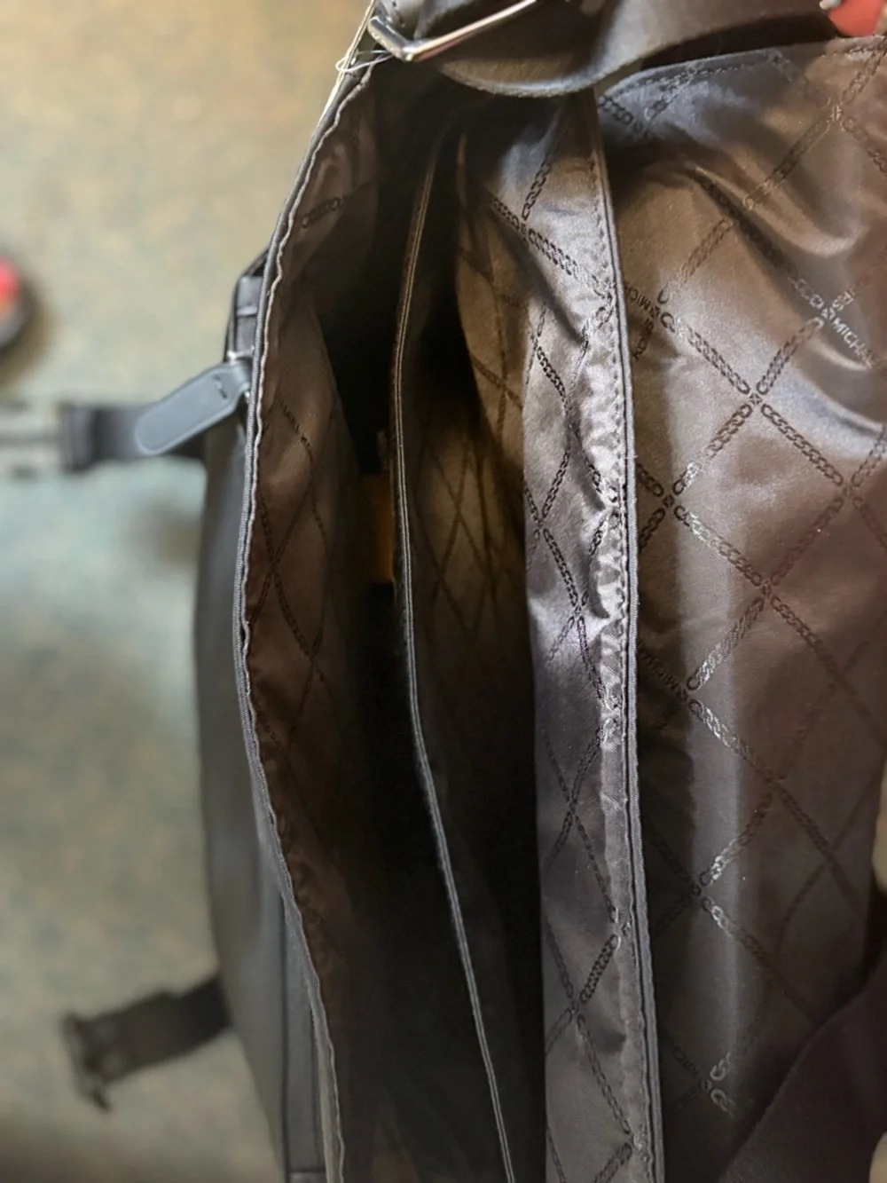 Michael Kors Black Malone Cargo Messenger Bag with Silver Hardware